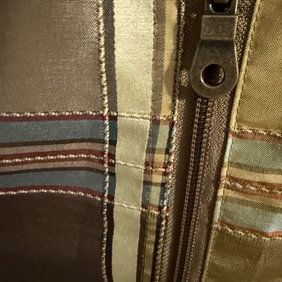 Puli Women's Yellow and Brown Plaid Utility Jacket - Picture 4 of 5